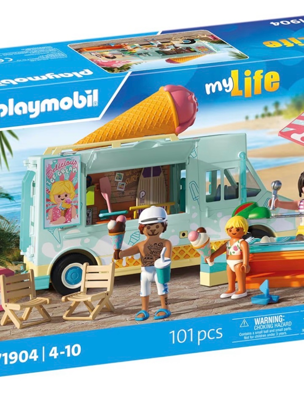 NWT Playmobil myLife Ice Cream Truck with Surf Shop Playset